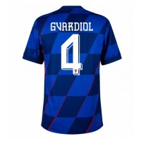 Camisa de Futebol Croácia Josko Gvardiol #4 Equipamento Secundário Europeu 2024 Manga Curta